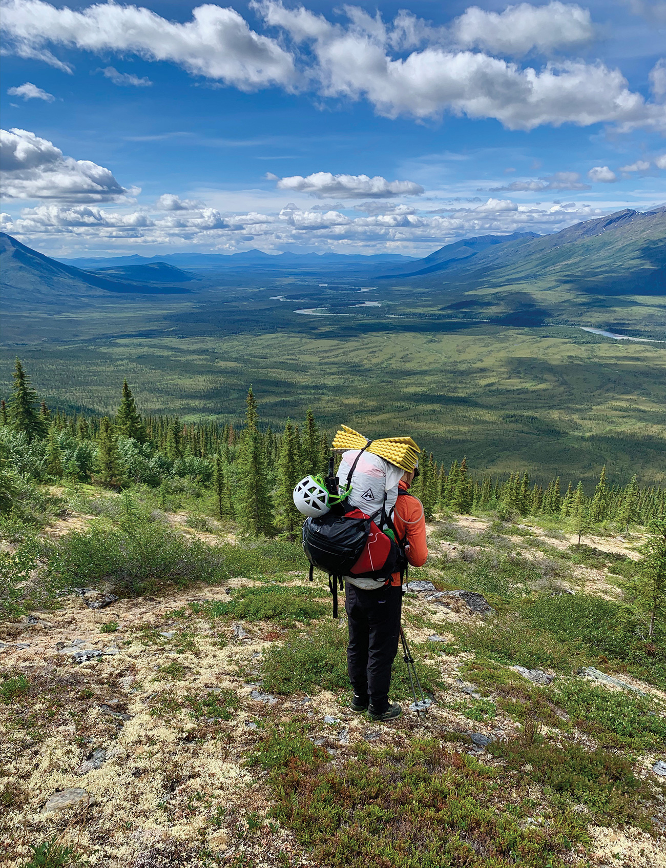 A Backpacker Overlooks Gates of the Arctic National Park